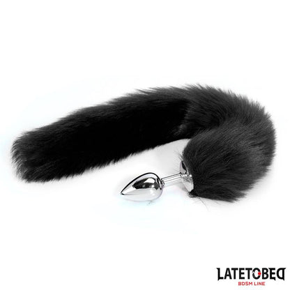 LATETOBED BDSM LINE - ANAL PLUG WITH TAIL BLACK 40 CM