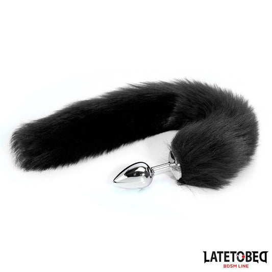 LATETOBED BDSM LINE - ANAL PLUG WITH TAIL BLACK 40 CM