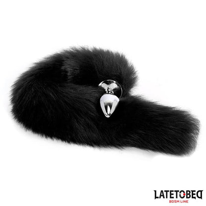 LATETOBED BDSM LINE - ANAL PLUG WITH TAIL BLACK 40 CM