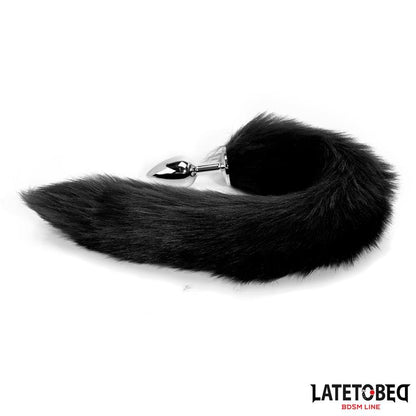 LATETOBED BDSM LINE - ANAL PLUG WITH TAIL BLACK 40 CM