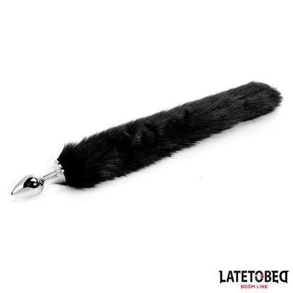 LATETOBED BDSM LINE - ANAL PLUG WITH TAIL BLACK 40 CM