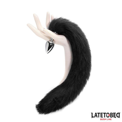 LATETOBED BDSM LINE - ANAL PLUG WITH TAIL BLACK 40 CM