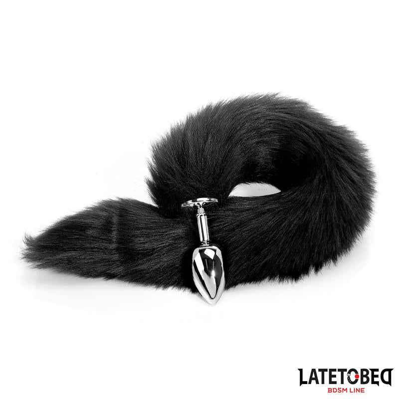 LATETOBED BDSM LINE - ANAL PLUG WITH TAIL BLACK 40 CM