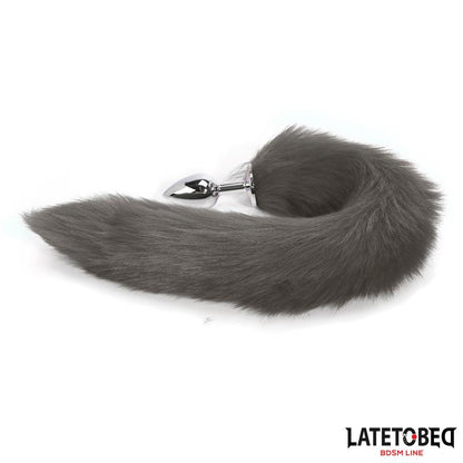 LATETOBED BDSM LINE - ANAL PLUG WITH TAIL GRAY 40 CM