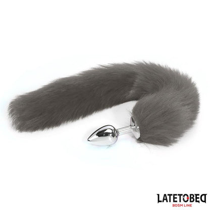LATETOBED BDSM LINE - ANAL PLUG WITH TAIL GRAY 40 CM