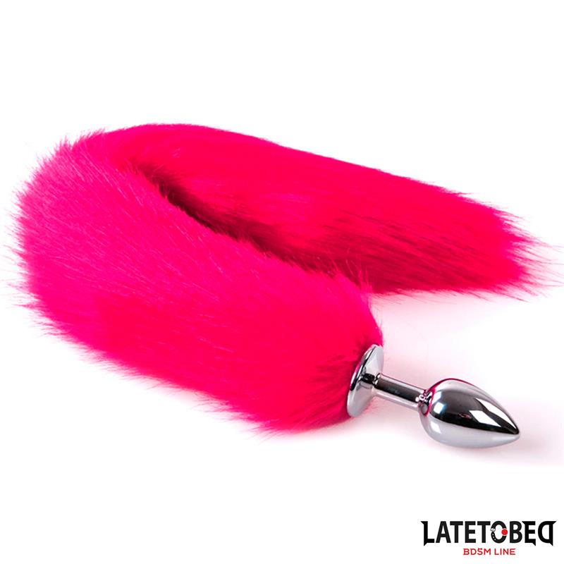 LATETOBED BDSM LINE - ANAL PLUG WITH TAIL HOT PINK 40 CM