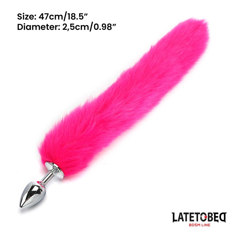 LATETOBED BDSM LINE - ANAL PLUG WITH TAIL HOT PINK 40 CM