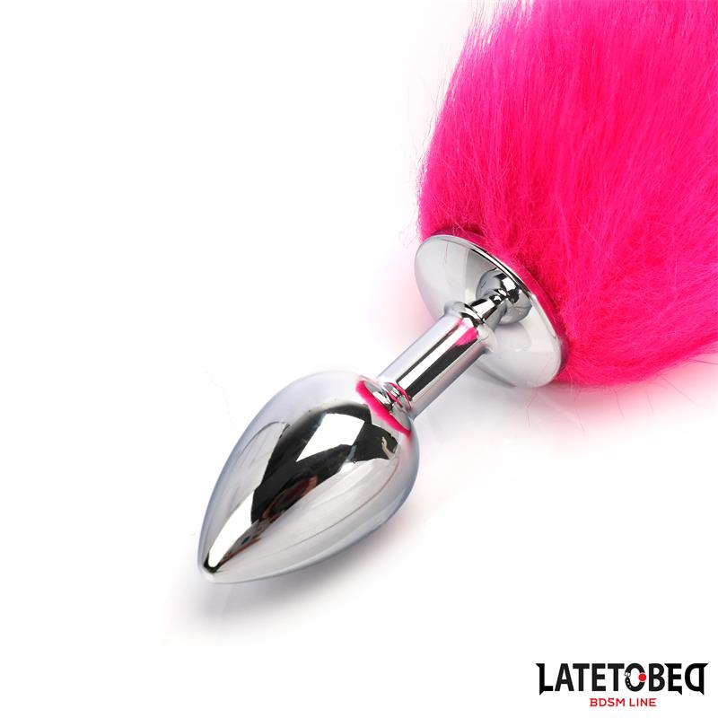 LATETOBED BDSM LINE - ANAL PLUG WITH TAIL HOT PINK 40 CM