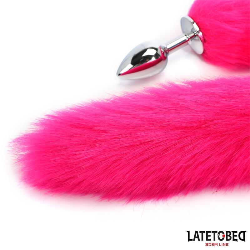 LATETOBED BDSM LINE - ANAL PLUG WITH TAIL HOT PINK 40 CM