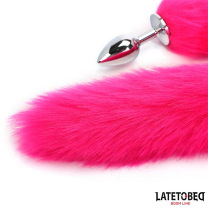 LATETOBED BDSM LINE - ANAL PLUG WITH TAIL HOT PINK 40 CM