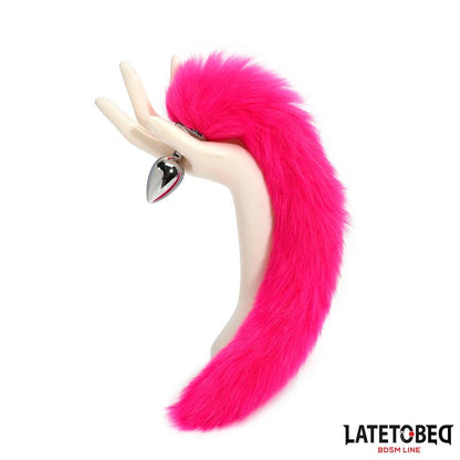 LATETOBED BDSM LINE - ANAL PLUG WITH TAIL HOT PINK 40 CM