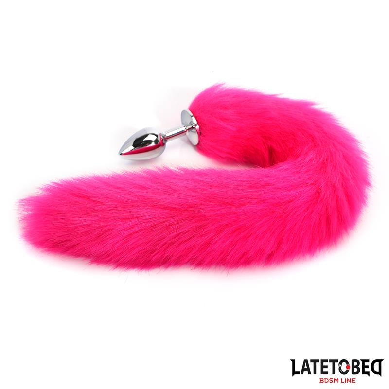 LATETOBED BDSM LINE - ANAL PLUG WITH TAIL HOT PINK 40 CM