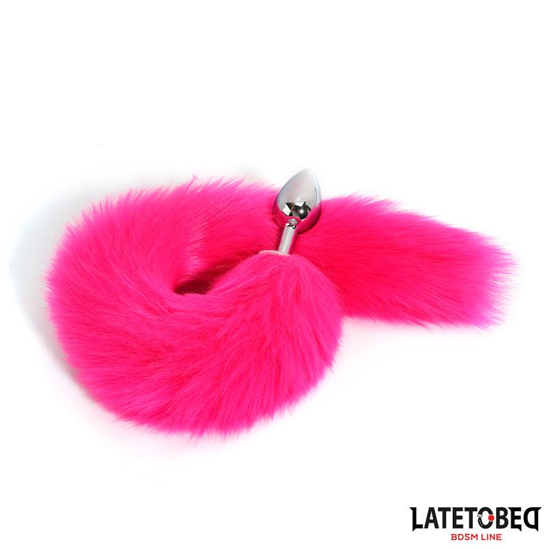 LATETOBED BDSM LINE - ANAL PLUG WITH TAIL HOT PINK 40 CM