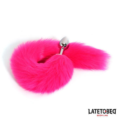 LATETOBED BDSM LINE - ANAL PLUG WITH TAIL HOT PINK 40 CM