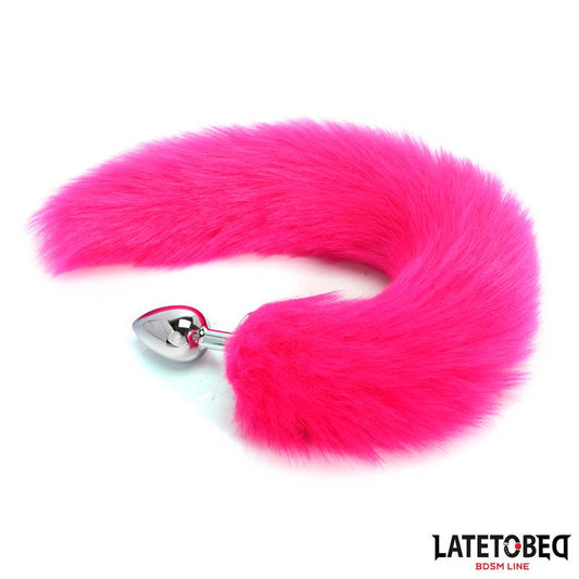 LATETOBED BDSM LINE - ANAL PLUG WITH TAIL HOT PINK 40 CM