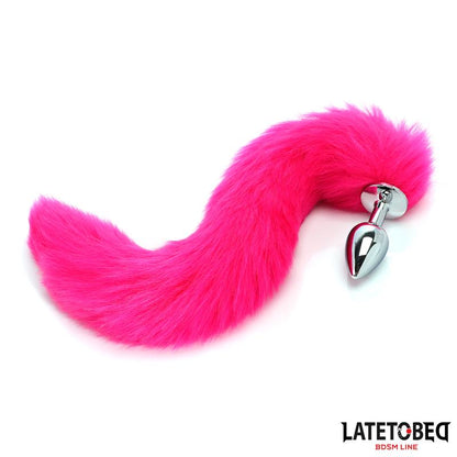 LATETOBED BDSM LINE - ANAL PLUG WITH TAIL HOT PINK 40 CM