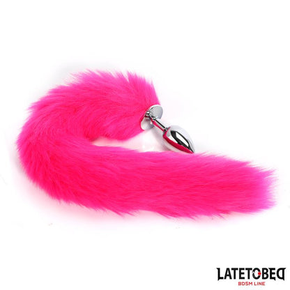 LATETOBED BDSM LINE - ANAL PLUG WITH TAIL HOT PINK 40 CM