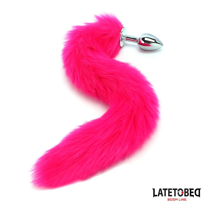 LATETOBED BDSM LINE - ANAL PLUG WITH TAIL HOT PINK 40 CM