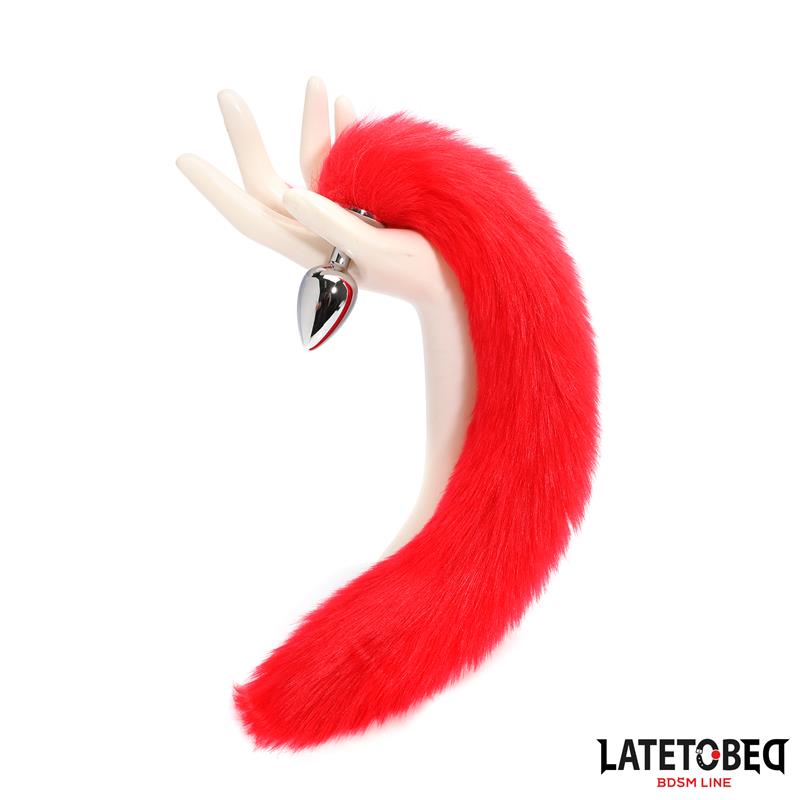 LATETOBED BDSM LINE - ANAL PLUG WITH TAIL RED 40 CM