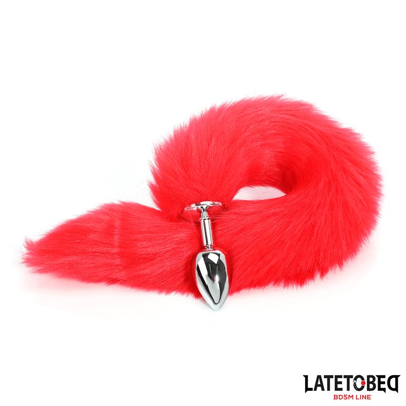 LATETOBED BDSM LINE - ANAL PLUG WITH TAIL RED 40 CM