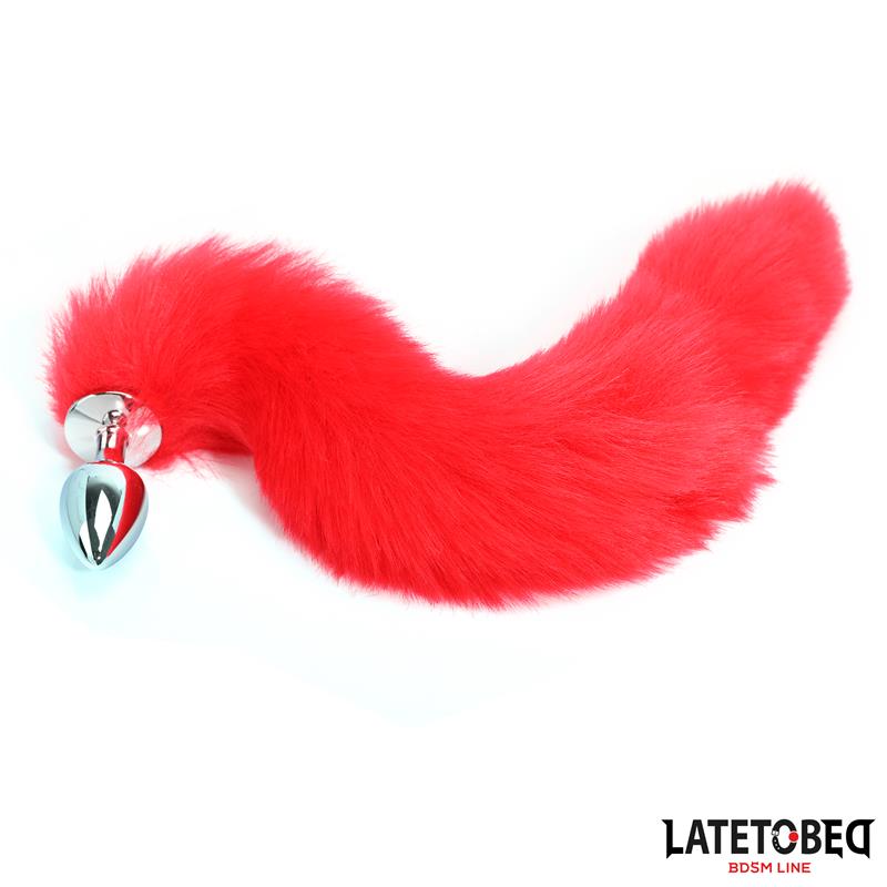 LATETOBED BDSM LINE - ANAL PLUG WITH TAIL RED 40 CM