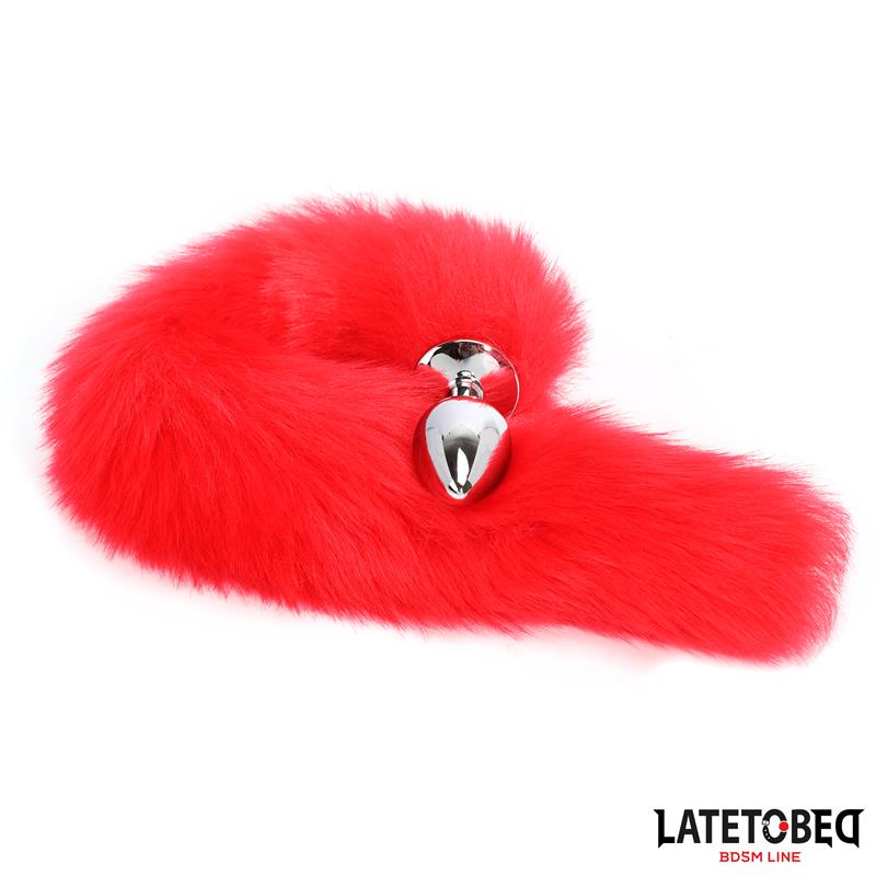 LATETOBED BDSM LINE - ANAL PLUG WITH TAIL RED 40 CM