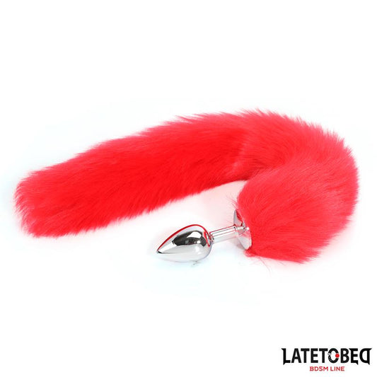 LATETOBED BDSM LINE - ANAL PLUG WITH TAIL RED 40 CM
