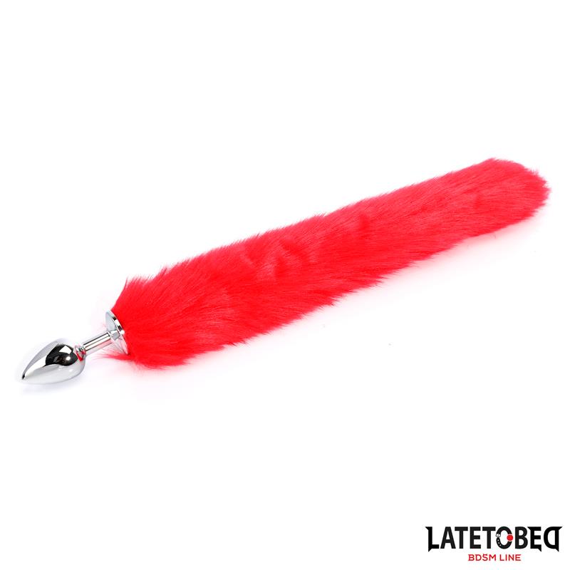 LATETOBED BDSM LINE - ANAL PLUG WITH TAIL RED 40 CM