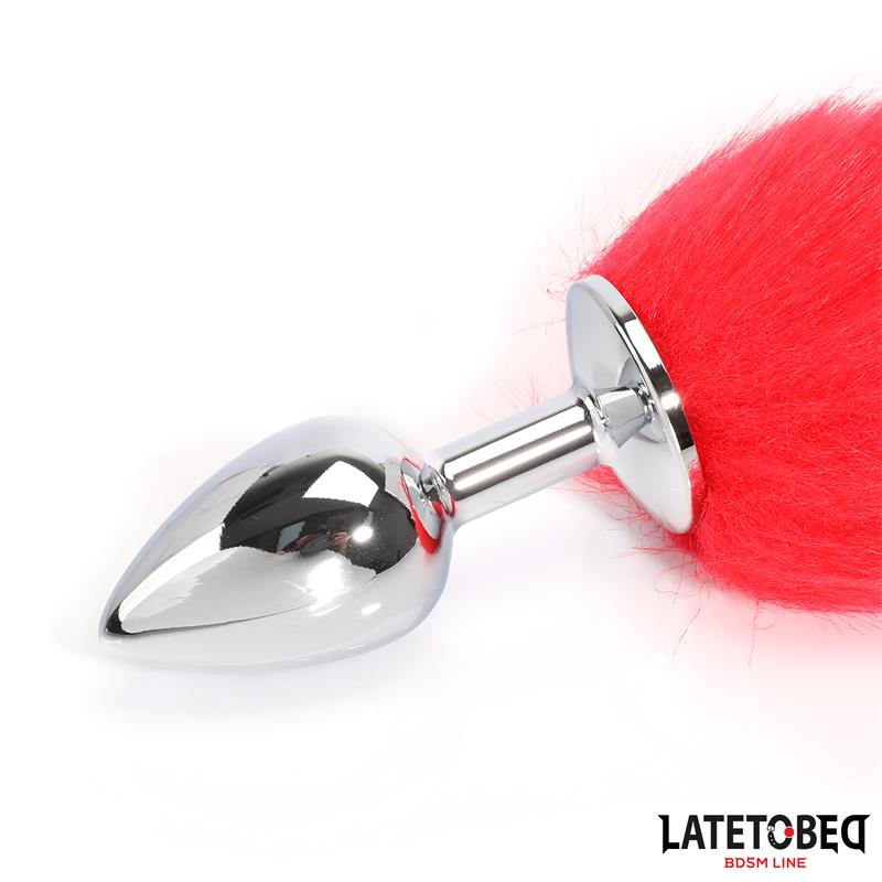 LATETOBED BDSM LINE - ANAL PLUG WITH TAIL RED 40 CM