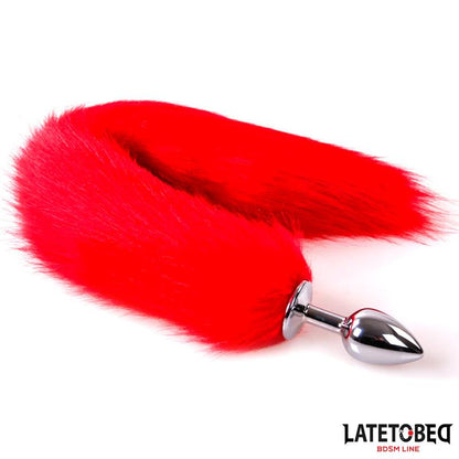 LATETOBED BDSM LINE - ANAL PLUG WITH TAIL RED 40 CM