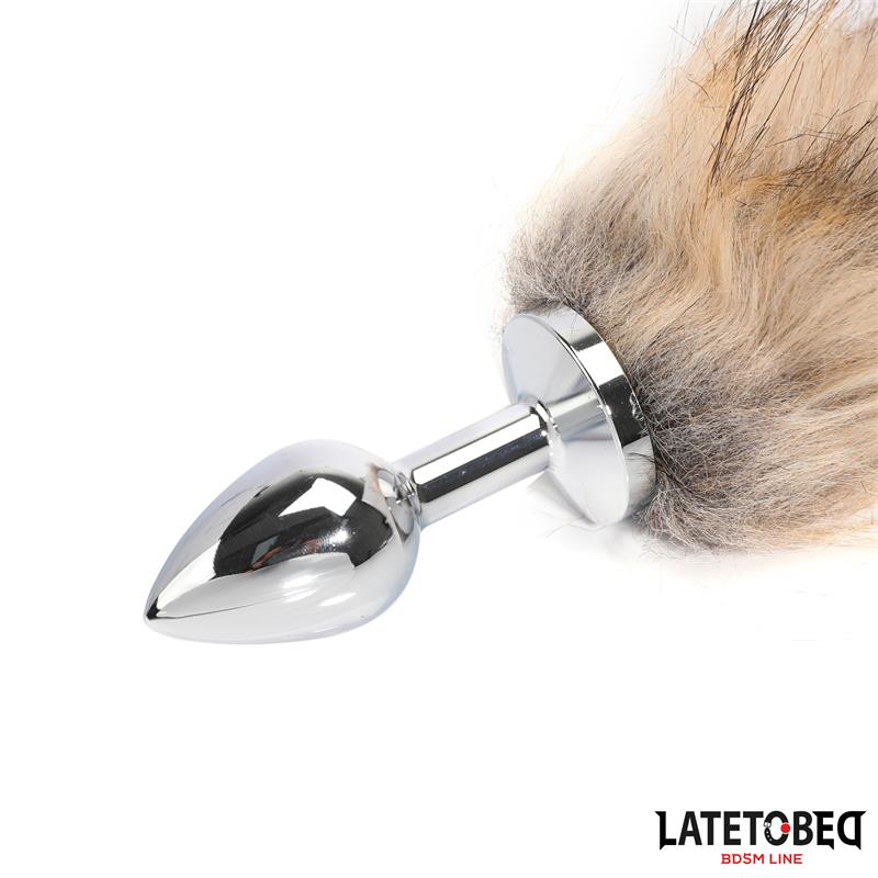 LATETOBED BDSM LINE - ANAL PLUG WITH TAILBROWN 40 CM
