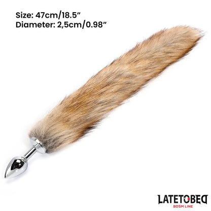 LATETOBED BDSM LINE - ANAL PLUG WITH TAILBROWN 40 CM