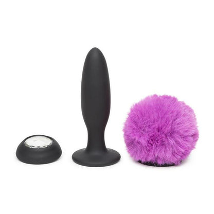 HAPPY RABBIT - ANAL PLUG WITH VIBRATION AND DOUBLE BASE PURPLE LARGE