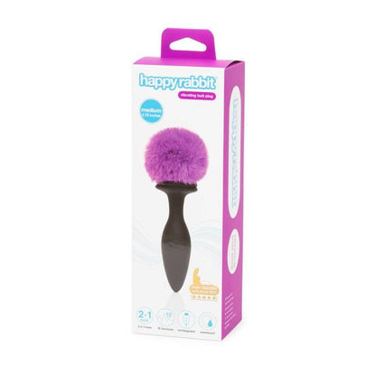 HAPPY RABBIT - ANAL PLUG WITH VIBRATION AND DOUBLE BASE PURPLE LARGE