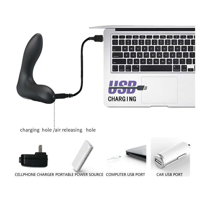 PRETTYLOVE - ANAL STIMULATOR INFLATABLE LEONARD SILICONE USB BLACK