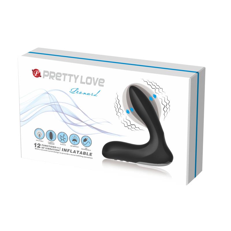 PRETTYLOVE - ANAL STIMULATOR INFLATABLE LEONARD SILICONE USB BLACK