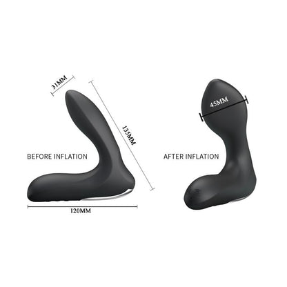 PRETTYLOVE - ANAL STIMULATOR INFLATABLE LEONARD SILICONE USB BLACK