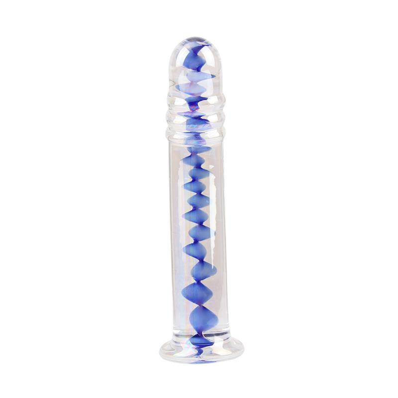 CHISA - ANAL SWIRL GLASS DILDO 6.7