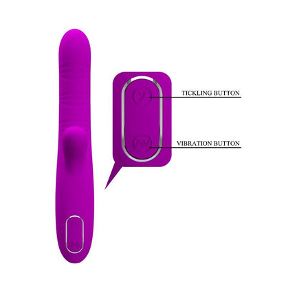 PRETTY LOVE - ANGELIQUE MULTIFUNCTION VIBRATOR + CLITORIS STIMULATOR PURPLE