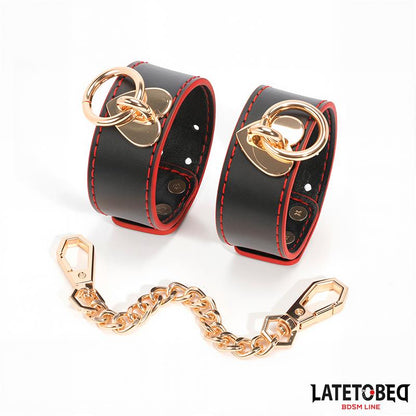 LATETOBED BDSM LINE - ANKLE CUFF WITH GOLDEN CHAIN