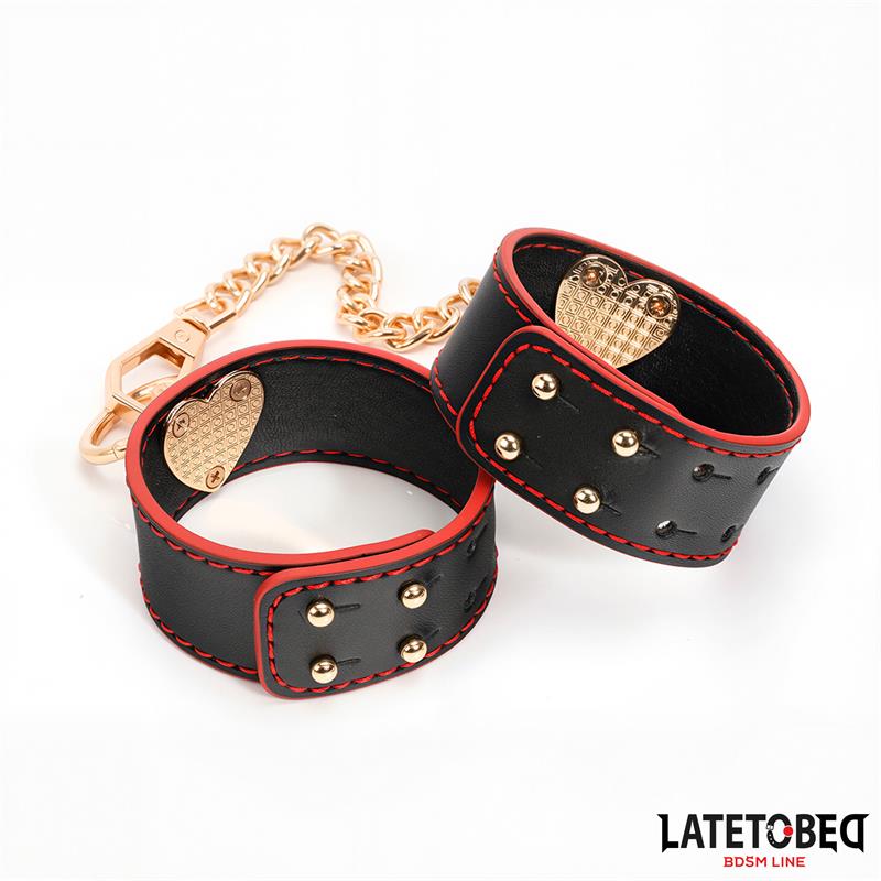 LATETOBED BDSM LINE - ANKLE CUFF WITH GOLDEN CHAIN
