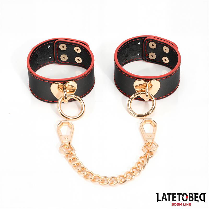 LATETOBED BDSM LINE - ANKLE CUFF WITH GOLDEN CHAIN