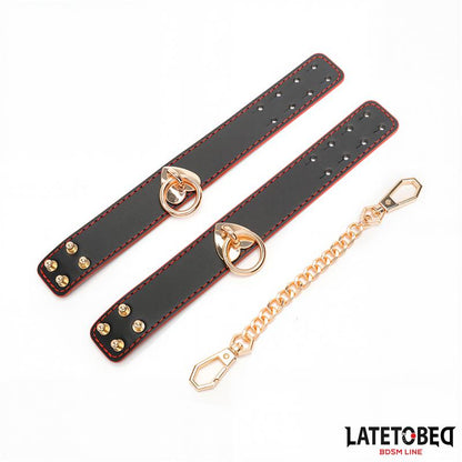 LATETOBED BDSM LINE - ANKLE CUFF WITH GOLDEN CHAIN