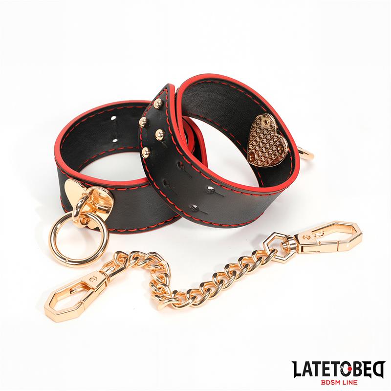 LATETOBED BDSM LINE - ANKLE CUFF WITH GOLDEN CHAIN