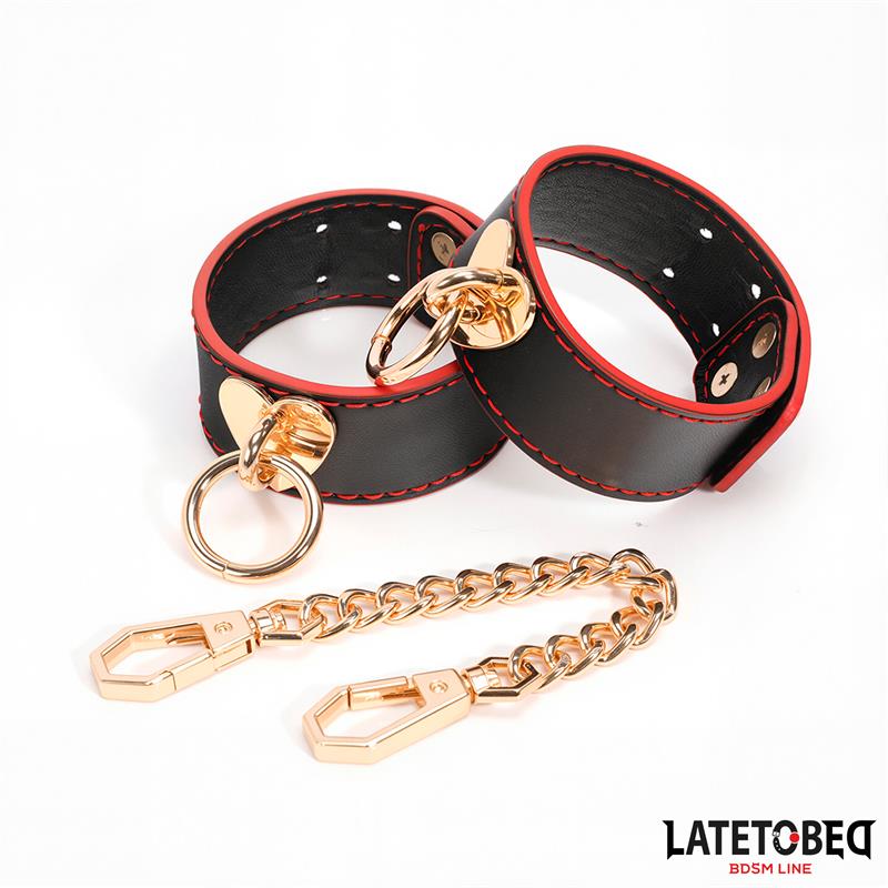 LATETOBED BDSM LINE - ANKLE CUFF WITH GOLDEN CHAIN
