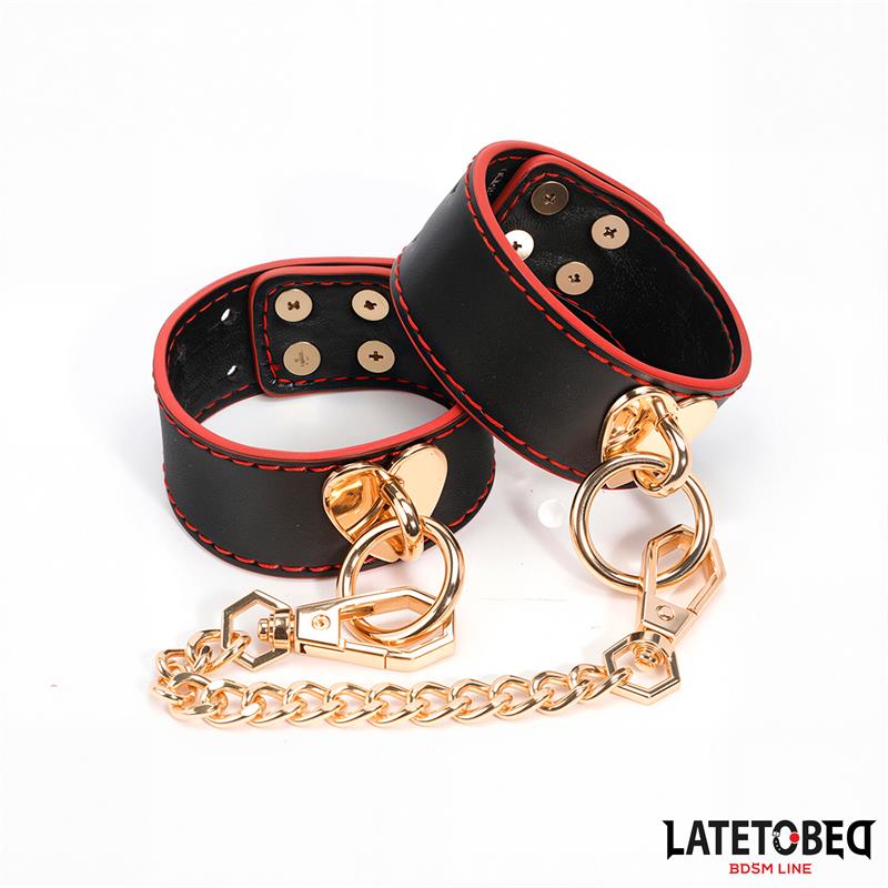 LATETOBED BDSM LINE - ANKLE CUFF WITH GOLDEN CHAIN