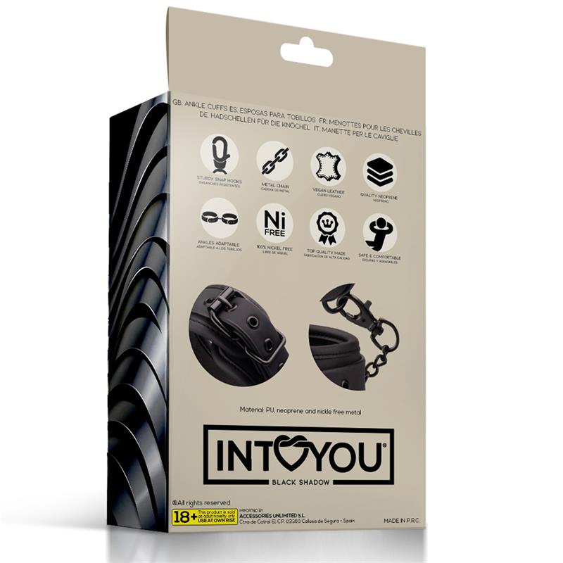 INTOYOU BLACK SHADOW - ANKLE CUFFS VEGAN LEATHER