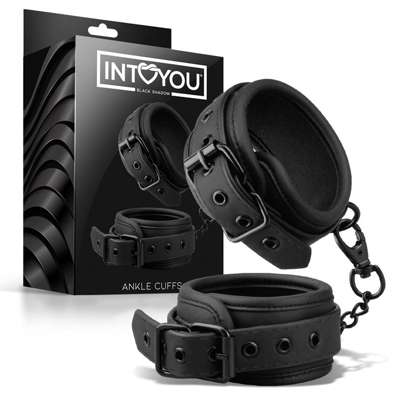 INTOYOU BLACK SHADOW - ANKLE CUFFS VEGAN LEATHER