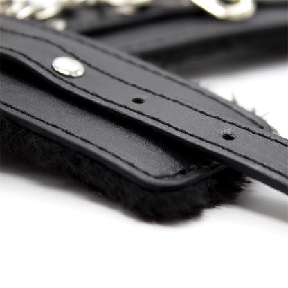 LATETOBED BDSM LINE - ANKLE CUFFS WITH BLACK PADDED INTERIOR 35 CM BLACK
