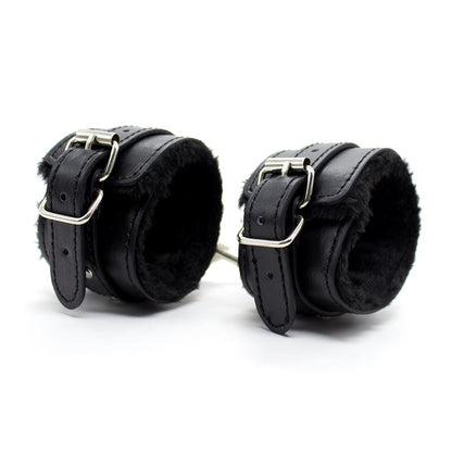 LATETOBED BDSM LINE - ANKLE CUFFS WITH BLACK PADDED INTERIOR 35 CM BLACK